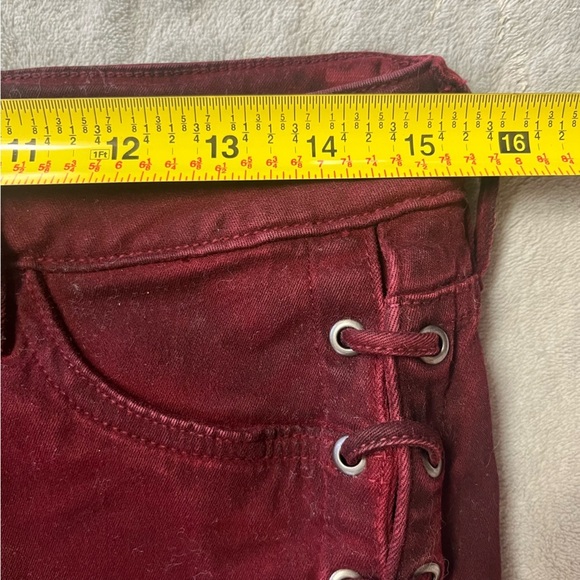 Guess Kate Skinny Merlot Lace Up Side Jeans - Picture 12 of 15